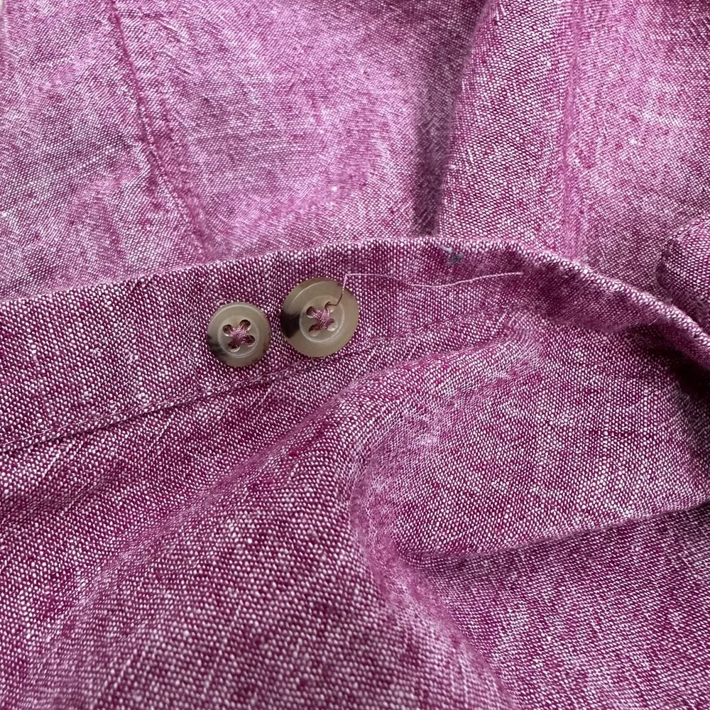 Marc Anthony Heather Pink Linen Blend Button Down Shirt Size XL - Picture 10 of 10